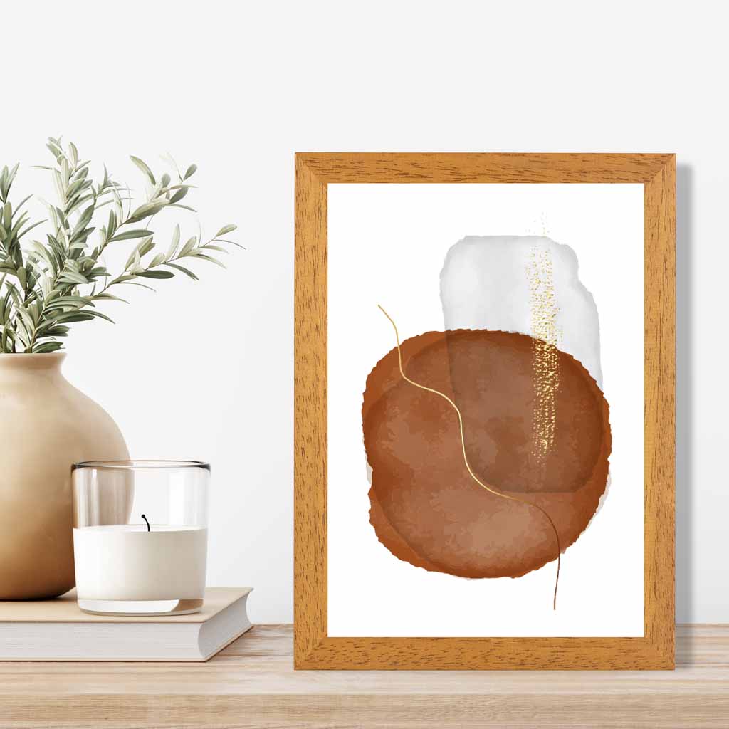 Abstract Terracotta, Ivory Shapes Art Print | Wall Art Plaza