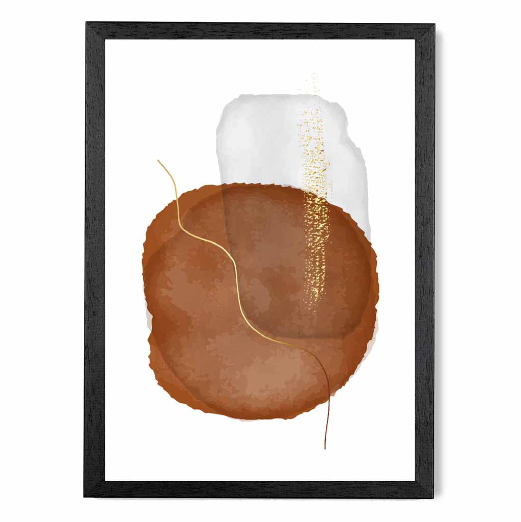 Abstract Terracotta, Ivory Shapes Art Print | Wall Art Plaza