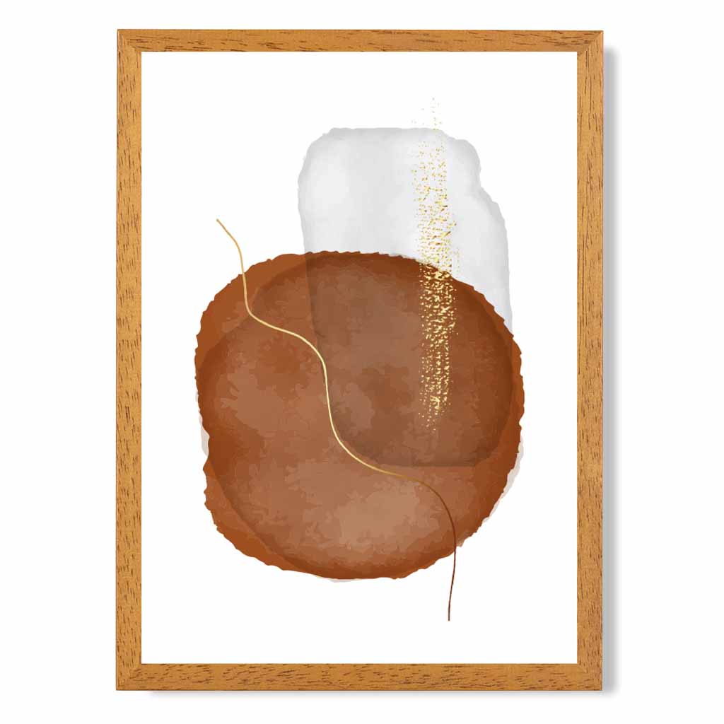 Abstract Terracotta, Ivory Shapes Art Print | Wall Art Plaza