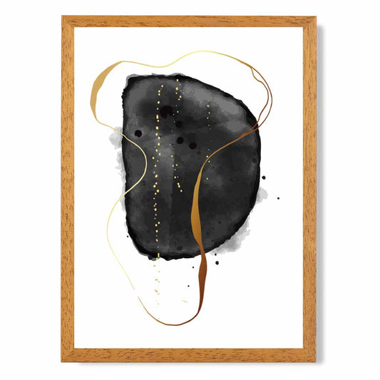 Abstract Black, Terracotta Shapes Art Print | Wall Art Plaza