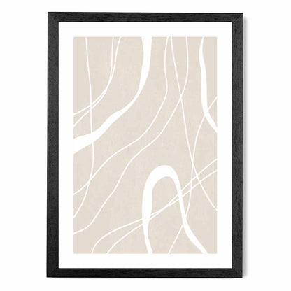 Abstract Beige, White Lines No 3 Art Print | Wall Art Plaza