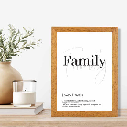 Family Black, White Dictionary Quote Print | Wall Art Plaza