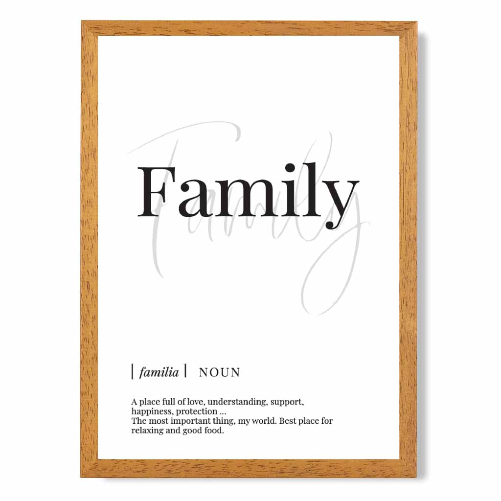 Family Black, White Dictionary Quote Print | Wall Art Plaza