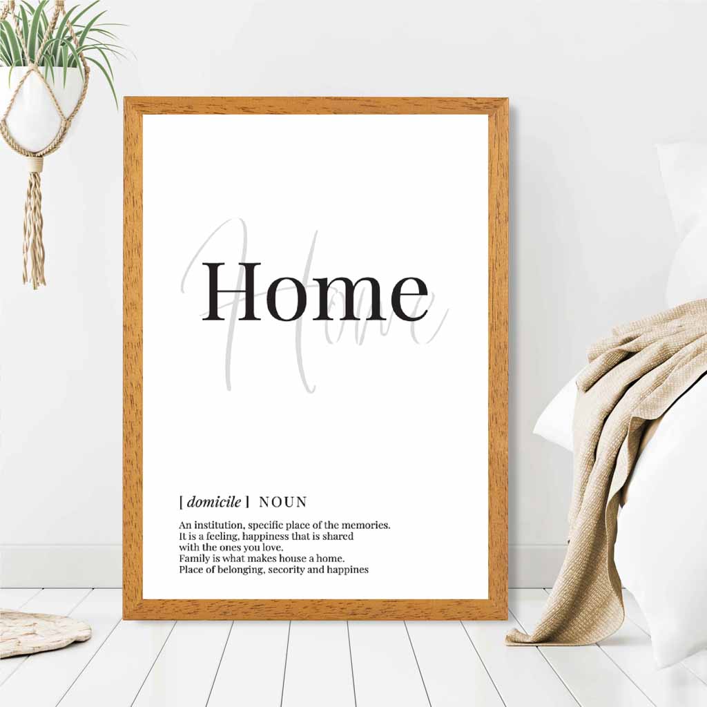 Home Black, White Dictionary Quote Print | Wall Art Plaza