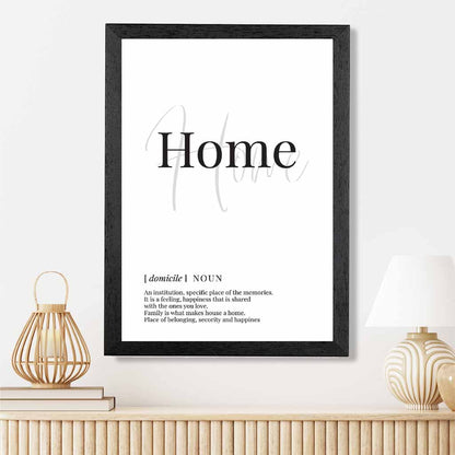 Home Black, White Dictionary Quote Print | Wall Art Plaza