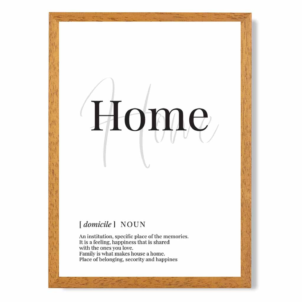 Home Black, White Dictionary Quote Print | Wall Art Plaza