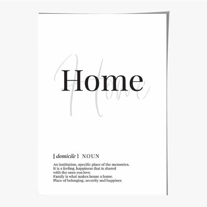 Home Black, White Dictionary Quote Print | Wall Art Plaza