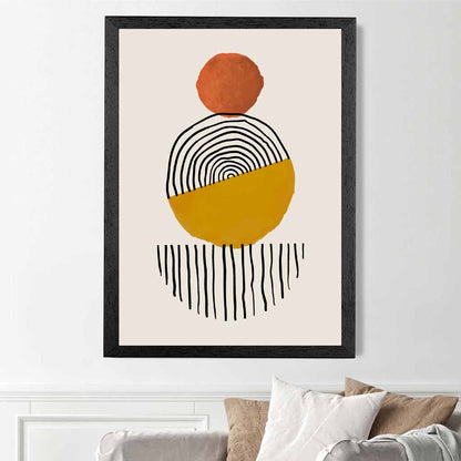 Mid Century Terracotta, Yellow Painted Shapes No 3 Art Print | Wall Art Plaza