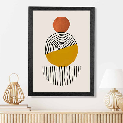 Mid Century Terracotta, Yellow Painted Shapes No 3 Art Print | Wall Art Plaza