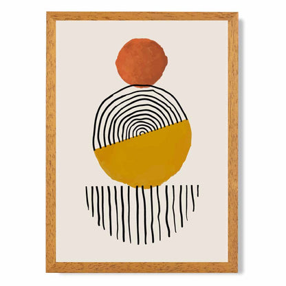 Mid Century Terracotta, Yellow Painted Shapes No 3 Art Print | Wall Art Plaza