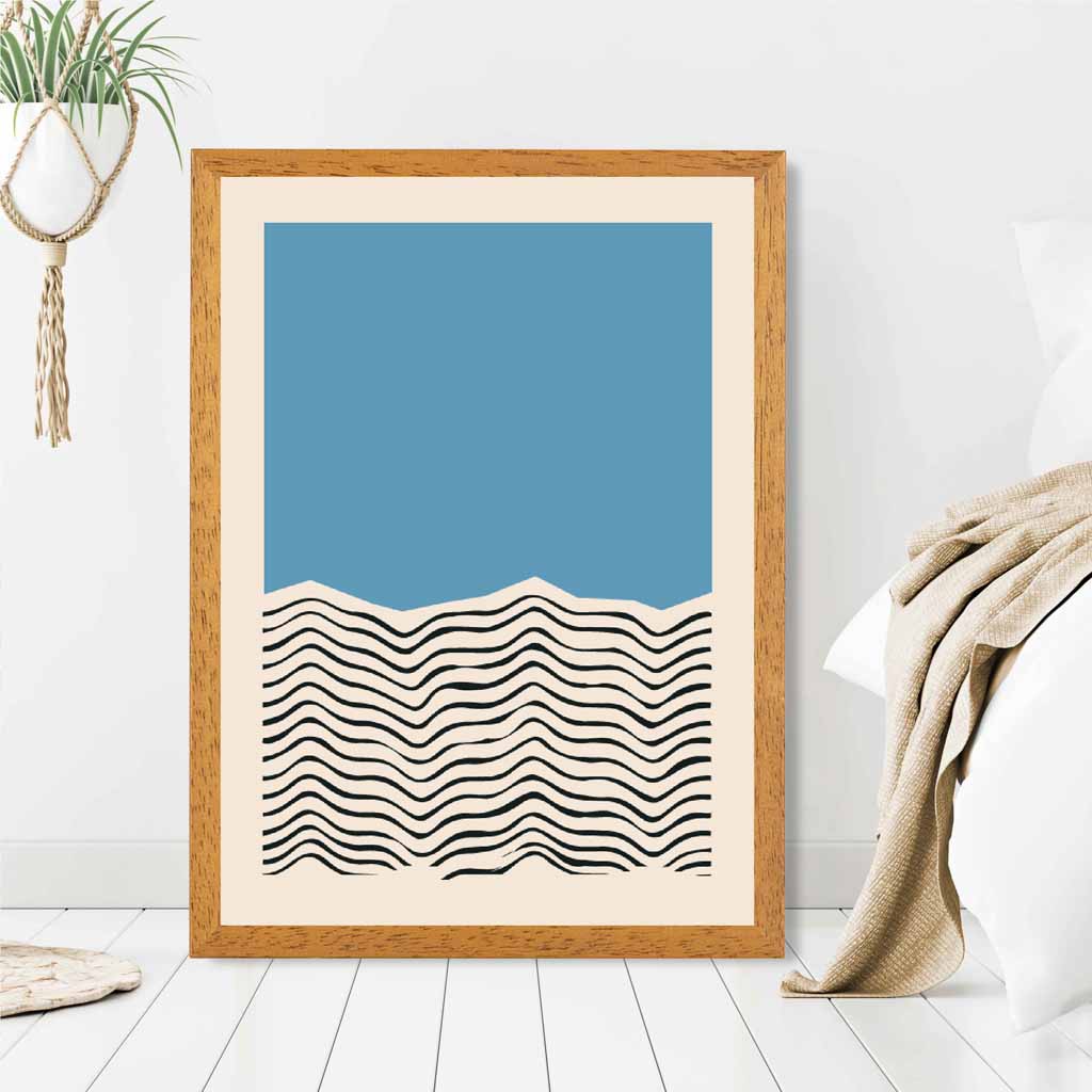 Mid Century Blue, Black Sea Art Print | Wall Art Plaza