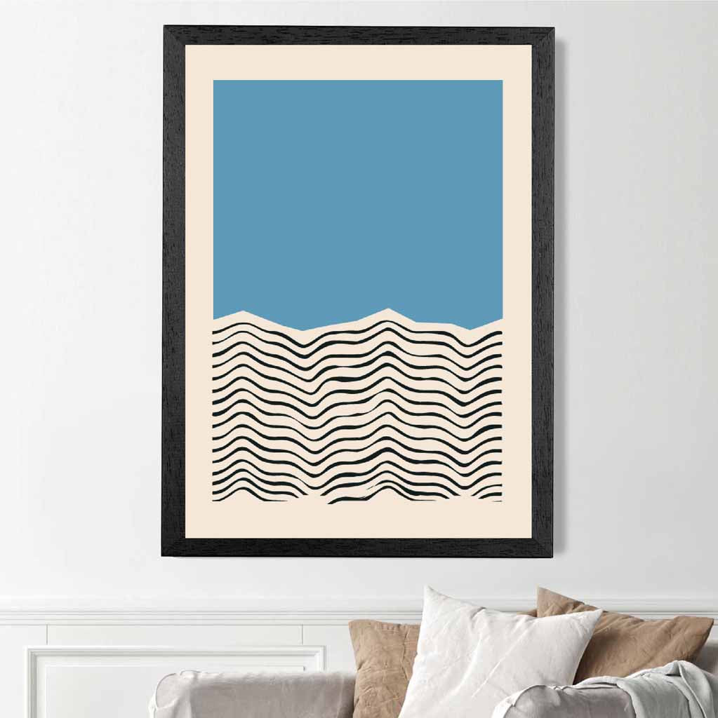 Mid Century Blue, Black Sea Art Print | Wall Art Plaza