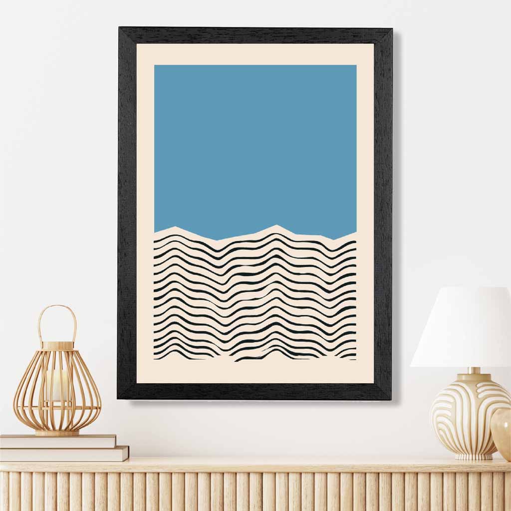 Mid Century Blue, Black Sea Art Print | Wall Art Plaza