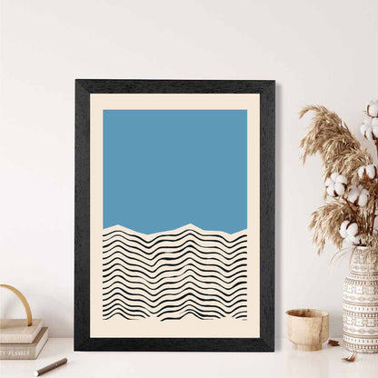 Mid Century Blue, Black Sea Art Print