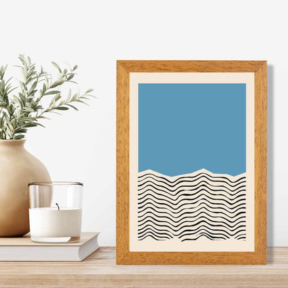 Mid Century Blue, Black Sea Art Print