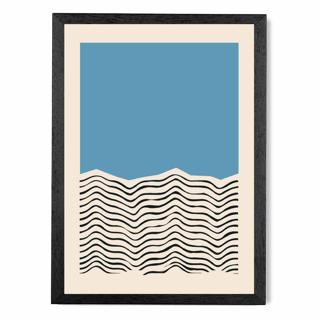 Mid Century Blue, Black Sea Art Print | Wall Art Plaza