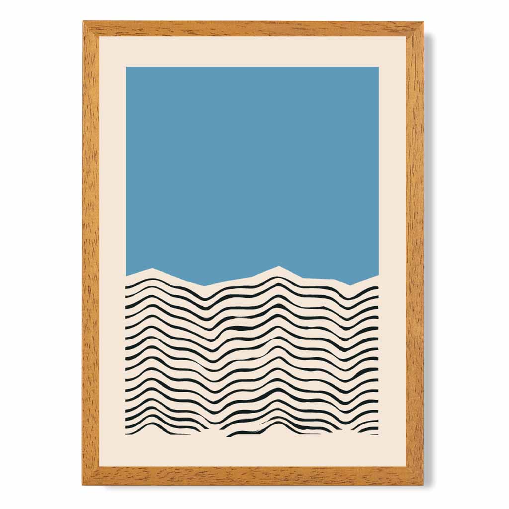 Mid Century Blue, Black Sea Art Print | Wall Art Plaza