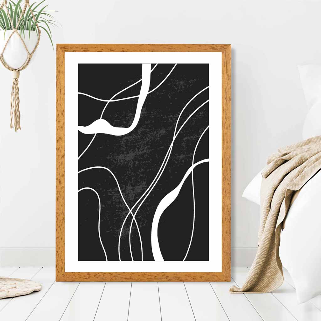 Abstract Black, White Lines No 1 Art Print | Wall Art Plaza