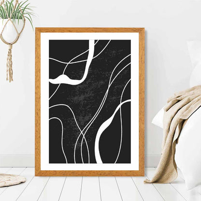 Abstract Black, White Lines No 1 Art Print | Wall Art Plaza