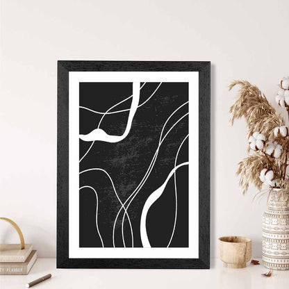 Abstract Black, White Lines No 1 Art Print | Wall Art Plaza