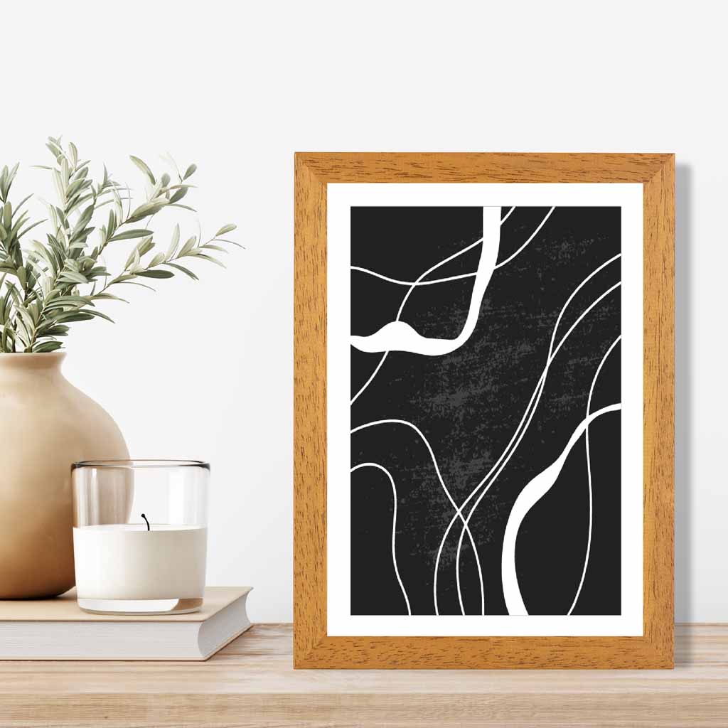 Abstract Black, White Lines No 1 Art Print | Wall Art Plaza