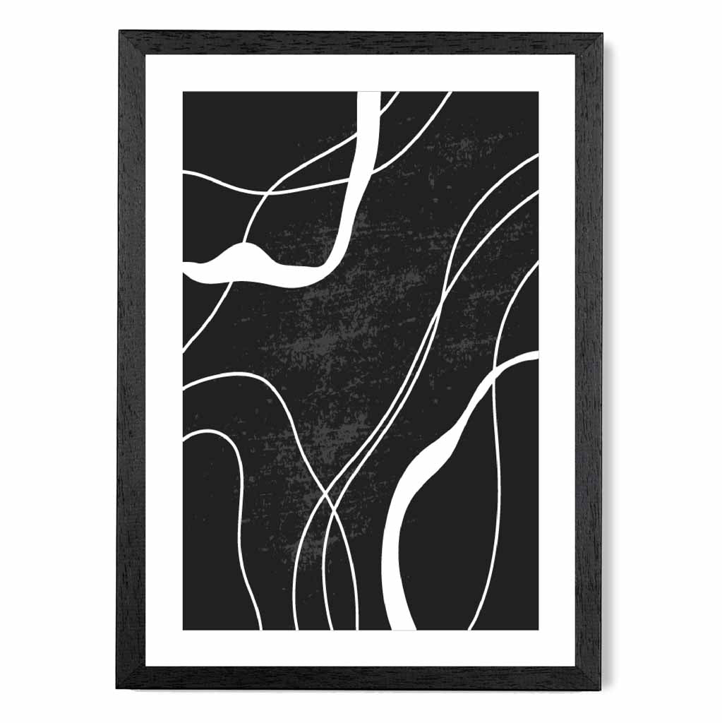 Abstract Black, White Lines No 1 Art Print | Wall Art Plaza