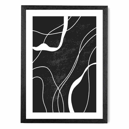 Abstract Black, White Lines No 1 Art Print | Wall Art Plaza