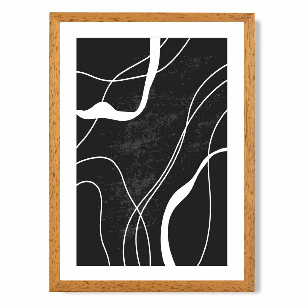 Abstract Black, White Lines No 1 Art Print | Wall Art Plaza