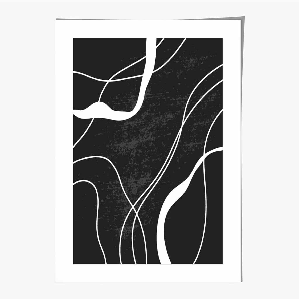 Abstract Black, White Lines No 1 Art Print | Wall Art Plaza