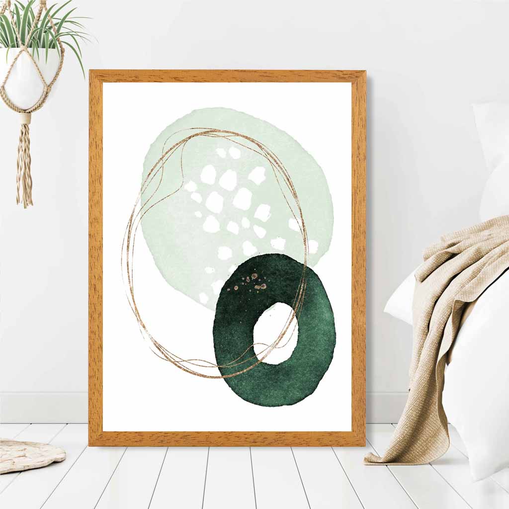 Abstract Green Painted Shapes No 1 Art Print | Wall Art Plaza