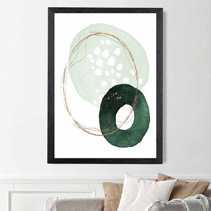 Abstract Green Painted Shapes No 1 Art Print | Wall Art Plaza