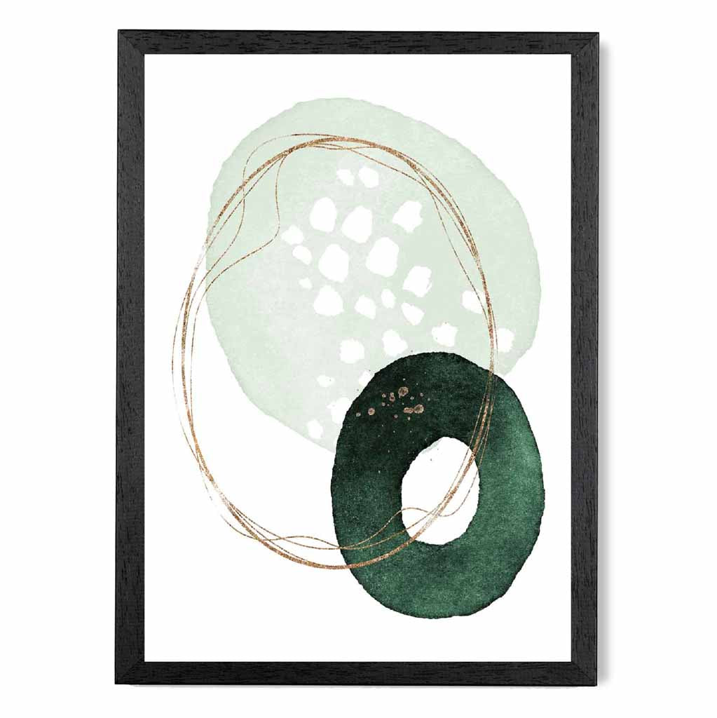 Abstract Green Painted Shapes No 1 Art Print | Wall Art Plaza