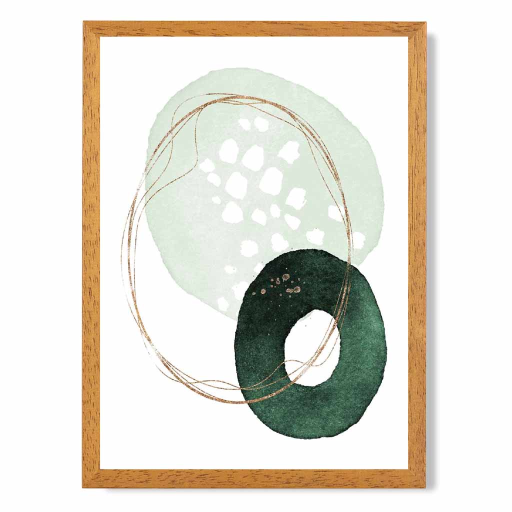 Abstract Green Painted Shapes No 1 Art Print | Wall Art Plaza