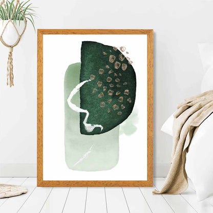 Abstract Green Painted Shapes No 2 Art Print | Wall Art Plaza