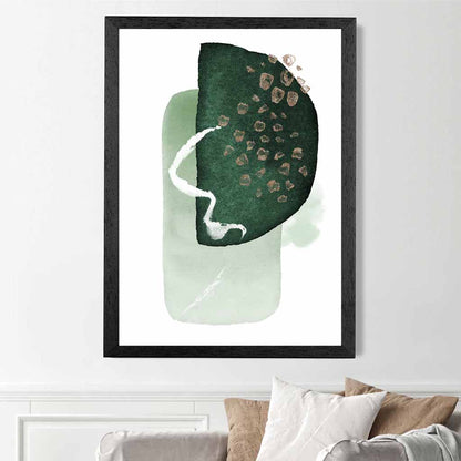 Abstract Green Painted Shapes No 2 Art Print | Wall Art Plaza