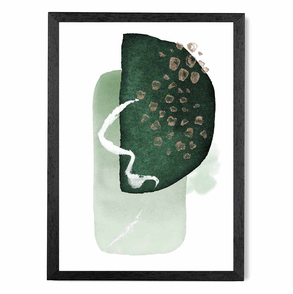 Abstract Green Painted Shapes No 2 Art Print | Wall Art Plaza