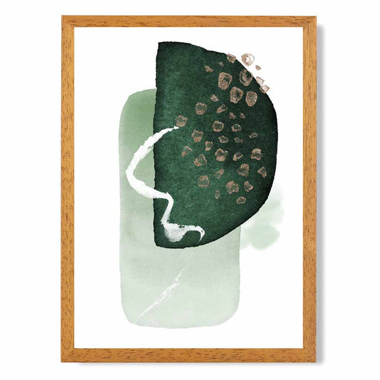 Abstract Green Painted Shapes No 2 Art Print | Wall Art Plaza