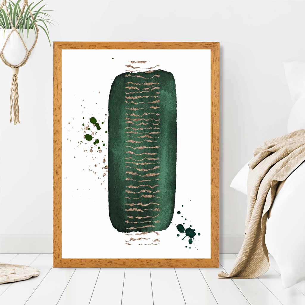 Abstract Green Painted Shapes No 3 Art Print | Wall Art Plaza