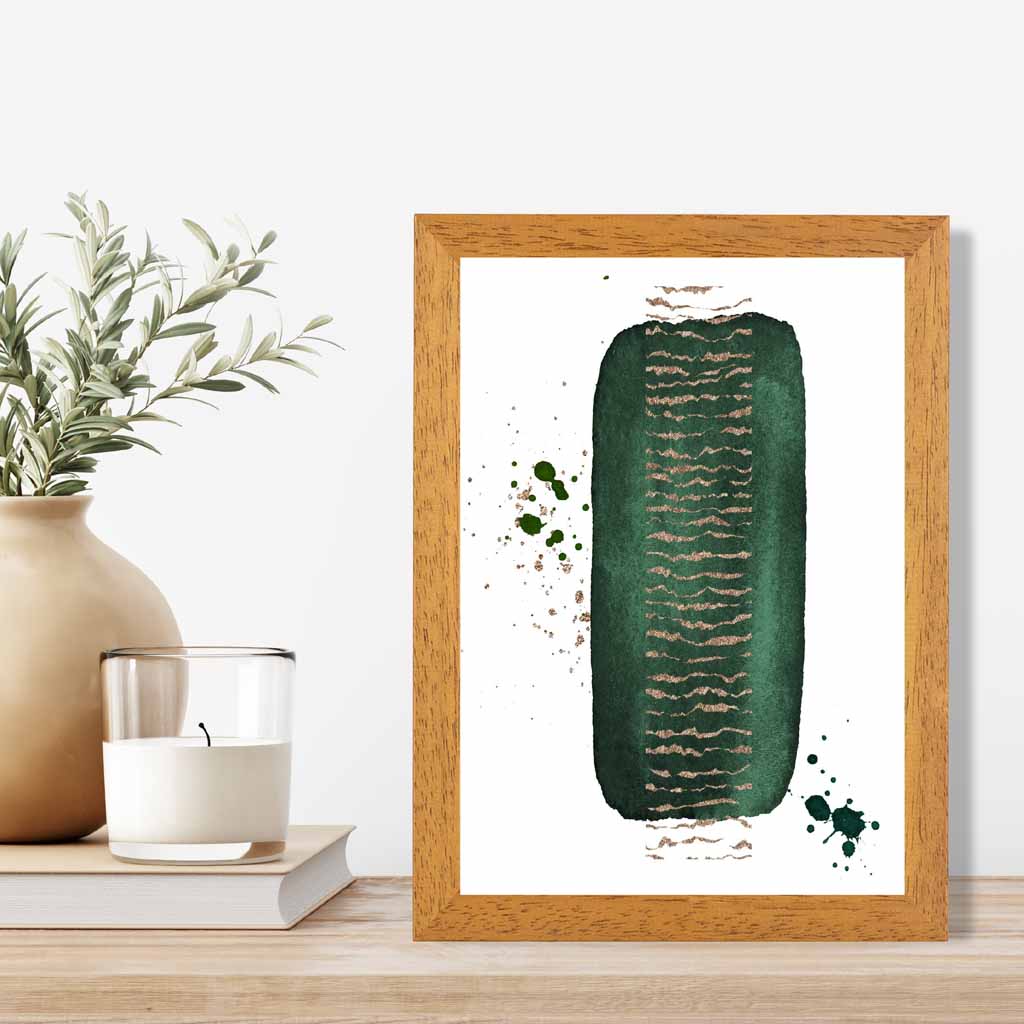 Abstract Green Painted Shapes No 3 Art Print | Wall Art Plaza