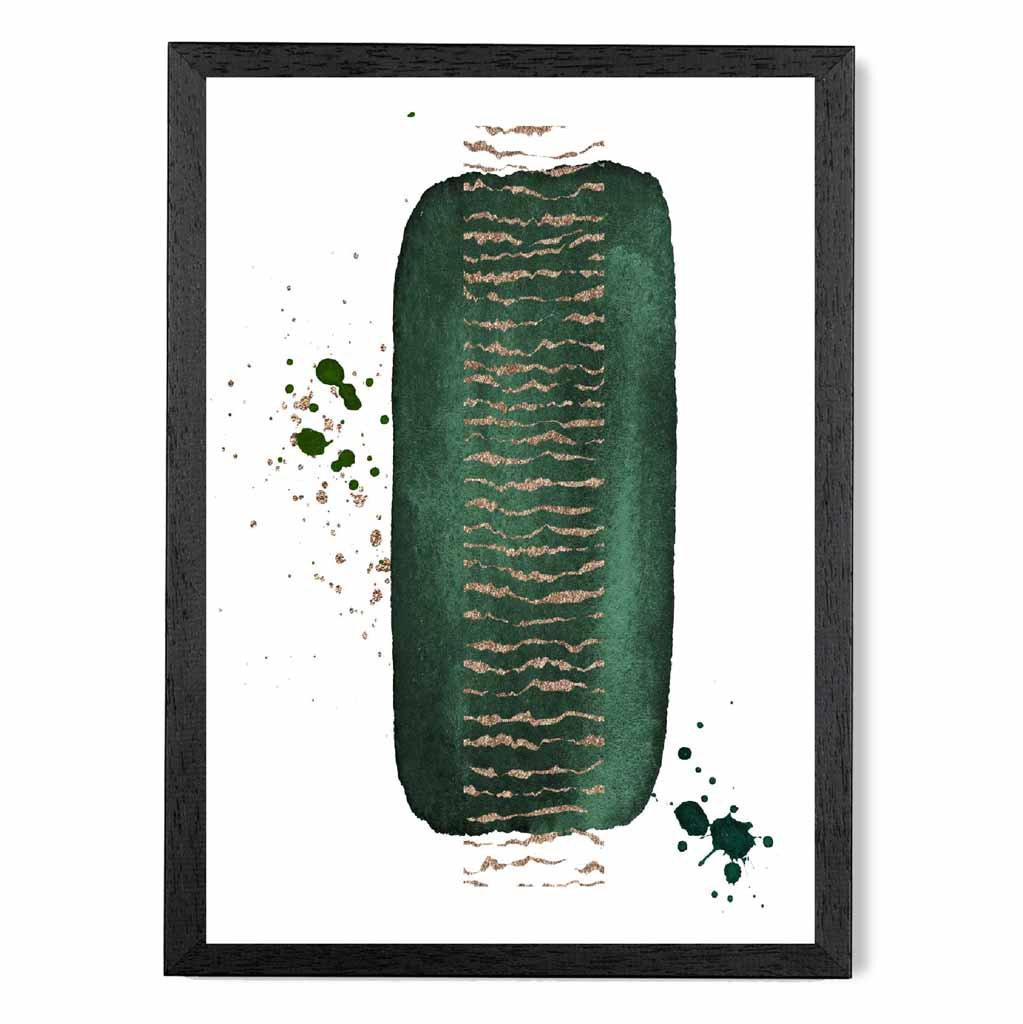 Abstract Green Painted Shapes No 3 Art Print | Wall Art Plaza