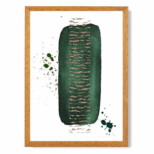 Abstract Green Painted Shapes No 3 Art Print | Wall Art Plaza