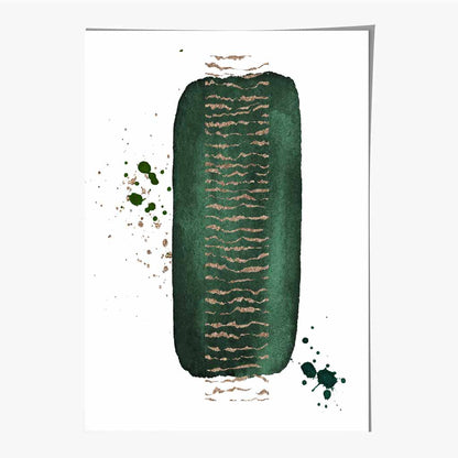 Abstract Green Painted Shapes No 3 Art Print | Wall Art Plaza
