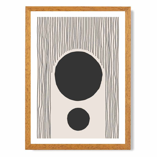 Boho Abstract Beige, Black Sketch  Arches No 3 Art Print | Wall Art Plaza