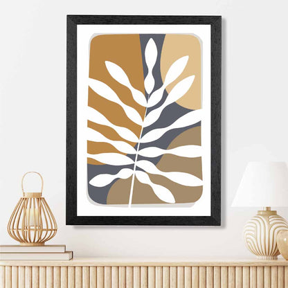 Boho Modern Blue, Beige Tropical Leaves No 3 Art Print | Wall Art Plaza