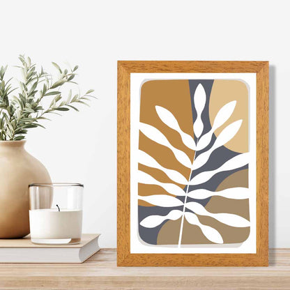 Boho Modern Blue, Beige Tropical Leaves No 3 Art Print | Wall Art Plaza