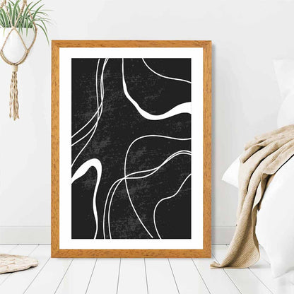 Abstract Black, White Lines No 2 Art Print | Wall Art Plaza