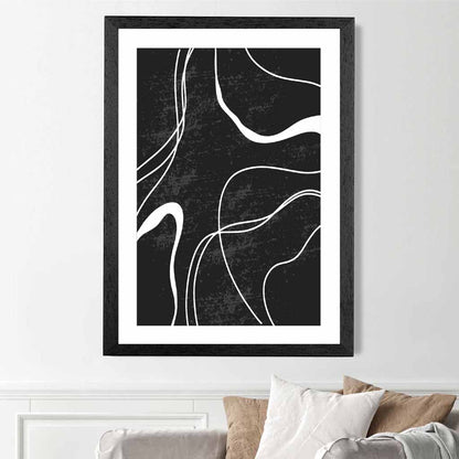 Abstract Black, White Lines No 2 Art Print | Wall Art Plaza