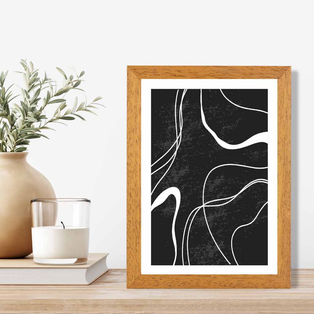 Abstract Black, White Lines No 2 Art Print | Wall Art Plaza