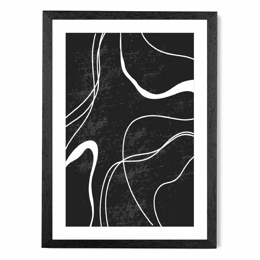 Abstract Black, White Lines No 2 Art Print | Wall Art Plaza