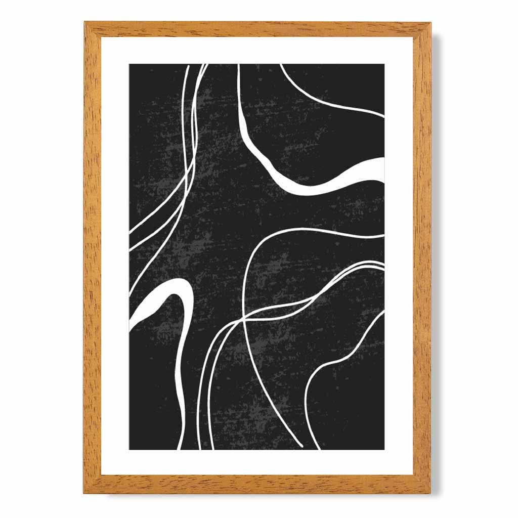 Abstract Black, White Lines No 2 Art Print | Wall Art Plaza